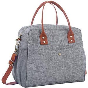 Insulated Lunch Bag for Women, Reusable Lunch Box With Removable Shoulder Strap,